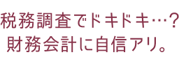 税務調査でドキドキ…?財務会計に自信アリ。